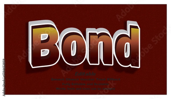 Fototapeta Bond word unity, togetherness, friendship, teamwork editable text effect.