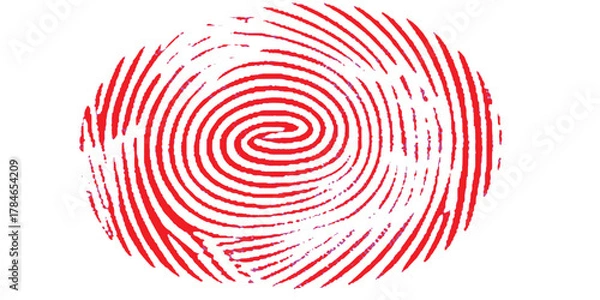 Fototapeta Finger print background white red vector, Biometric, identity icon set. Fingerprints icon set vector isolated.