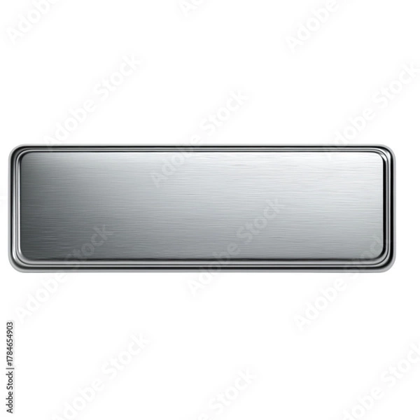 Obraz Brushed Metal Rectangular Plaque isolated on a transparent background