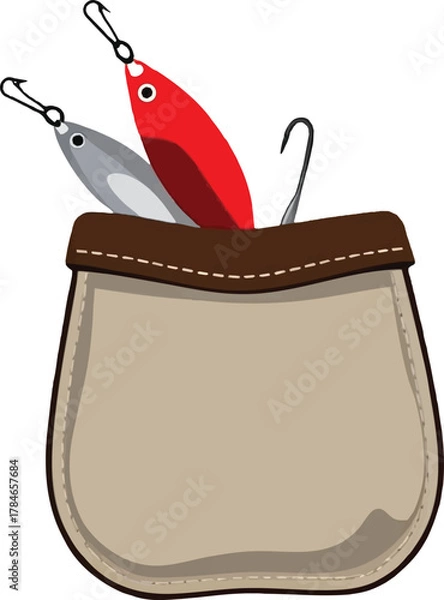 Obraz Fishing Tackle Pouch with Lures and Hooks