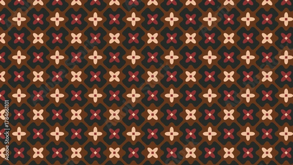 Obraz Stylish Retro Floral Pattern With Earthy Tones