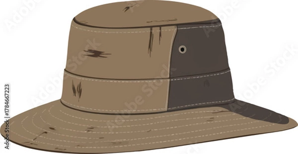 Fototapeta Weathered Wide-Brimmed Fishermans Hat