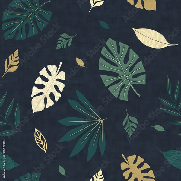 Obraz Tropical Midnight Leaves Pattern
