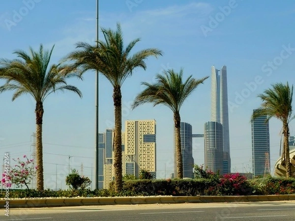 Fototapeta The towers and buildings in The New Administrative Capital, a large-scale urban development project in Egypt, intended to serve as the country's new capital city