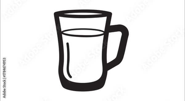 Obraz Lassi glass outline icon vector
