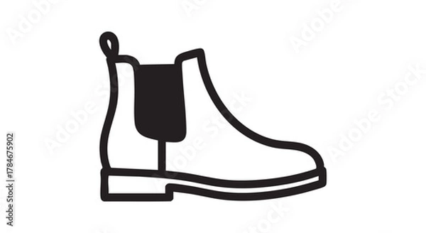 Obraz Chelsea boots outline icon vector
