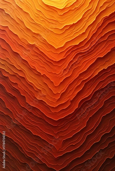 Obraz a vibrant gradient of orange hues forming layered abstract patterns
