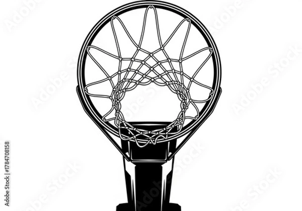 Obraz Top view of a basketball hoop and net