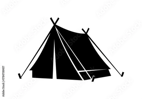 Obraz Black silhouette of a canvas tent