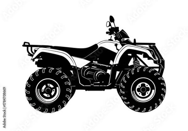 Obraz Black and white illustration of an allterrain vehicle
