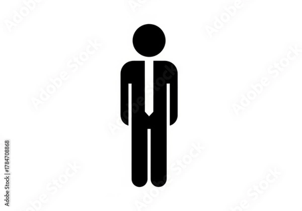 Fototapeta Silhouette of a man in a suit and tie