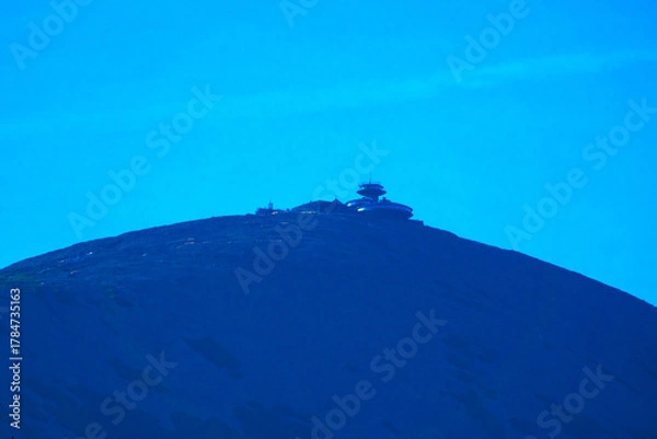 Fototapeta view of peak of Mount Snezka. Krkonose mountains, Karpacz, Poland