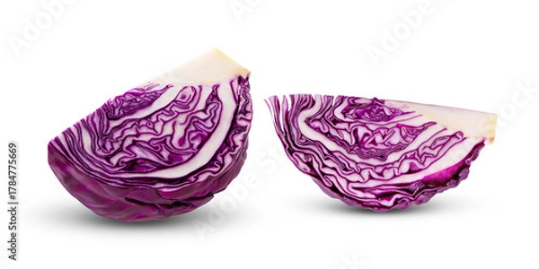 Obraz Red cabbage slice isolated on transparent ( image from camera )