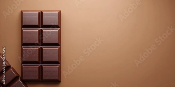 Fototapeta Chocolate bar display studio setting food photography minimalist environment close-up view indulgence concept