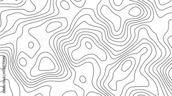 Fototapeta Topographic Contour Map Background. Abstract Vector Wave Grid With Mountain Relief. This Title Retains The Essential Keywords (Topographic, Vector, Contour, Map, Wave, Mountain) Abstract topographic.