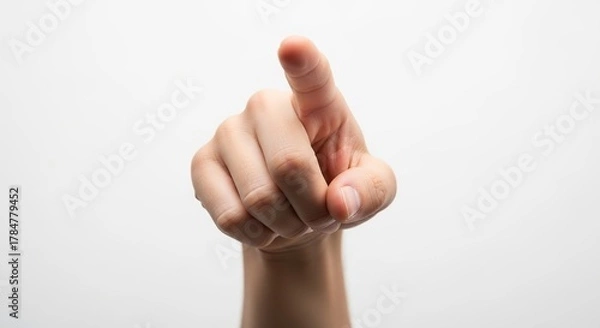 Fototapeta Pointing finger hand gesture stock photo for click selection and touch screen interface usability concept