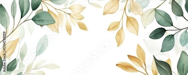 Fototapeta Exquisite botanical artwork featuring intricate foliage branches.