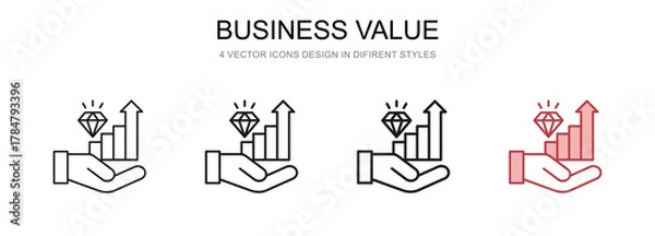 Obraz Business Value in 4 different styles vector illustration