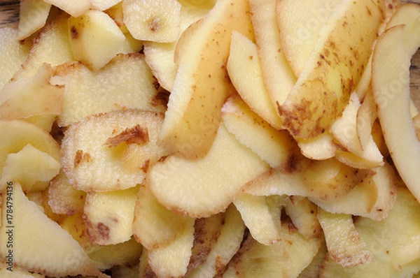 Obraz Potato peelings close up full frame background