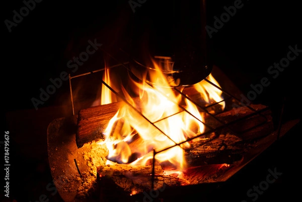 Obraz 夜の焚き火