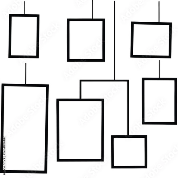 Obraz Hanging square and rectangular frames