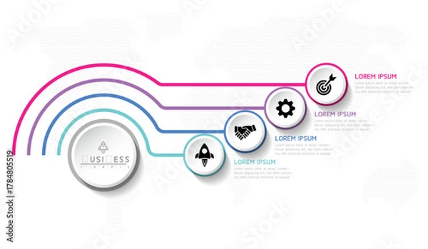 Fototapeta Vector infographic business presentation template connected with 4 options