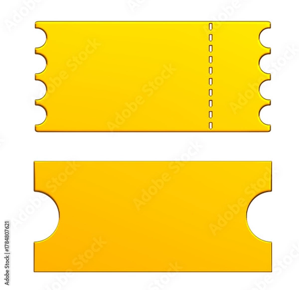 Fototapeta Golden ticket on png transparent background.