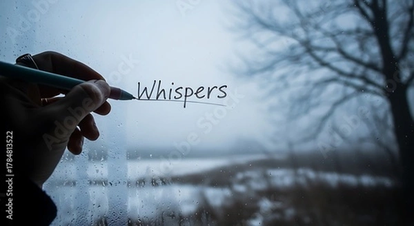Fototapeta Whispers on Glass - A Moment of Reflection and Winters Embrace.