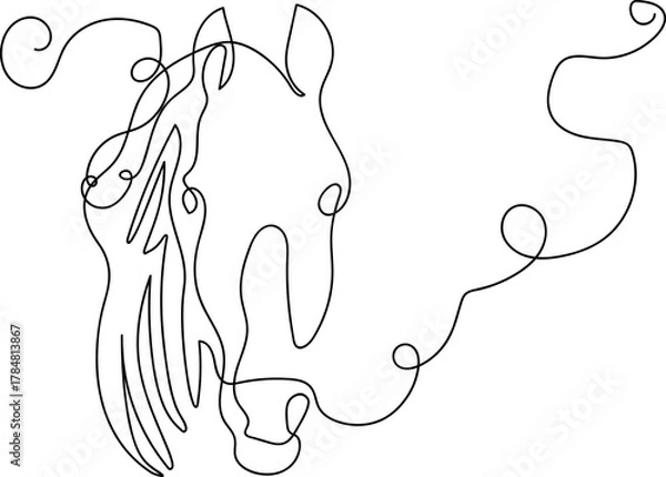 Obraz The horse one line drawing