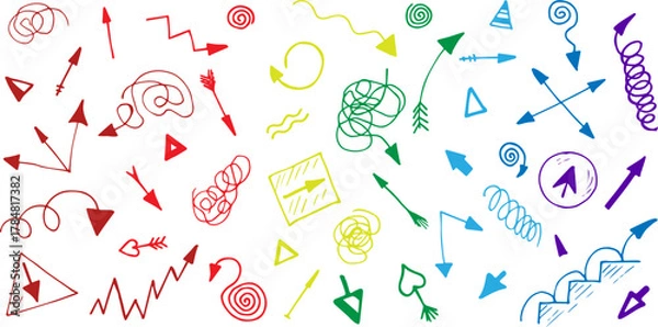 Obraz multicolored hand-drawn arrows and guides