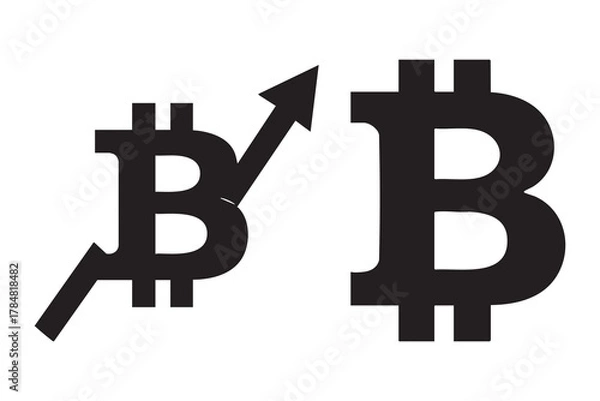 Fototapeta Blockchain bitcoin sign simple vector art design