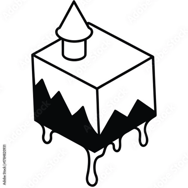 Fototapeta Melting isometric cake/building with a spire