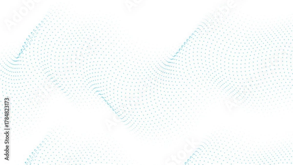 Obraz Modern teal dotted wave patterns dancing on white background creates trendy feel