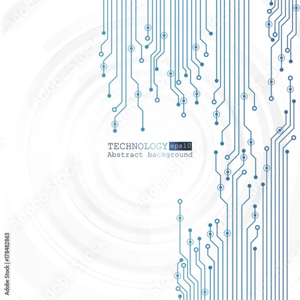 Fototapeta Vector circuit board illustration. Abstract technology