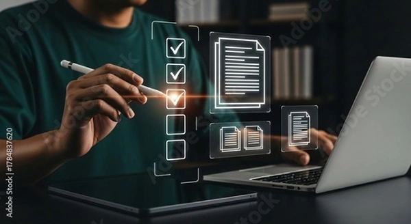 Fototapeta Digital Document Management Streamlining Workflows with Modern Technology Solutions