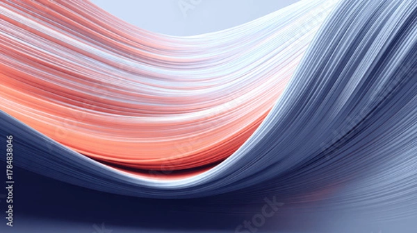 Fototapeta Abstract 3D Wavy Lines Background