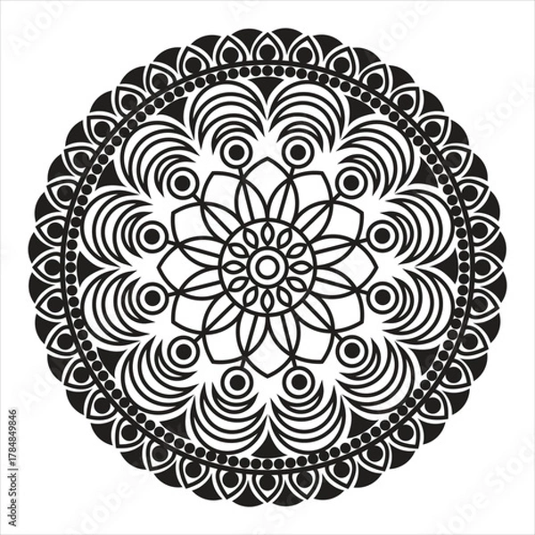 Fototapeta Ornamental round mandala vector template .