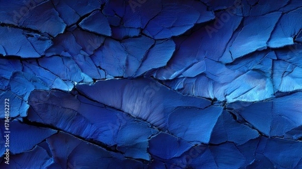 Fototapeta Deep blue, cracked texture