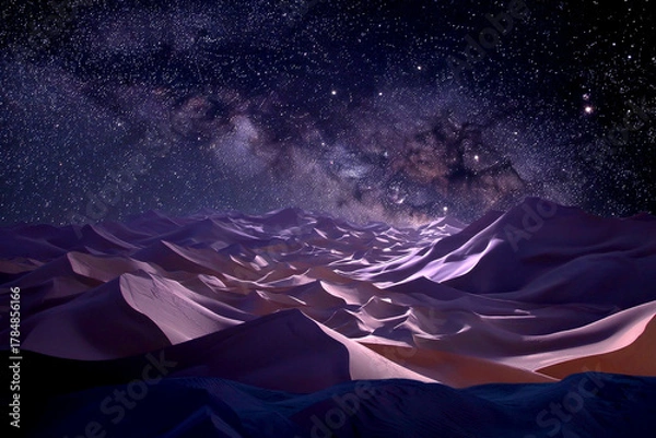 Fototapeta Ethereal Cosmic Ring Amidst Dark Nebula and Starlit Sky