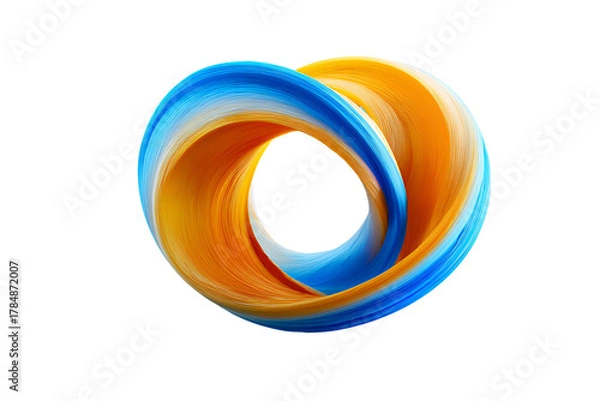 Fototapeta A blue and orange swirl, isolated on transparent background