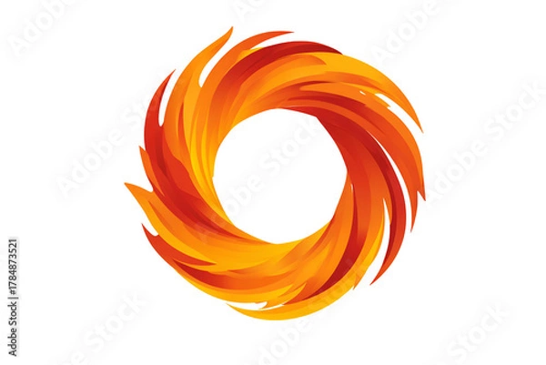 Obraz A circular flame is depicted, isolated on transparent background