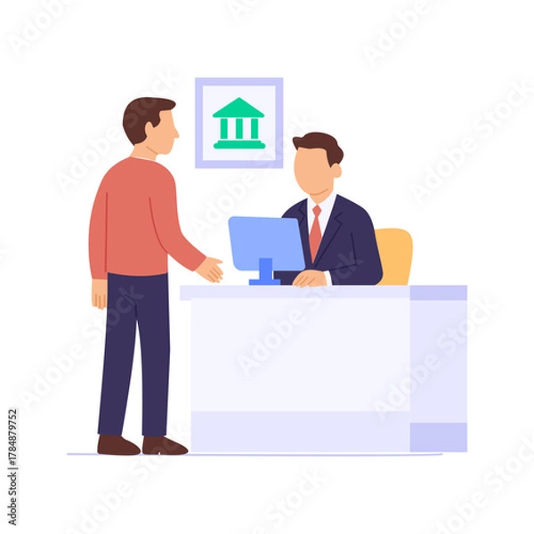 Obraz Bank Counter, providing financial services and assistance