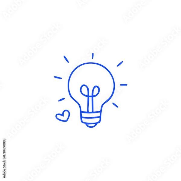 Obraz Blue lightbulb with a tiny heart