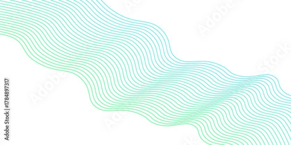 Obraz White abstract background vector illustration featuring blue wavy lines and curve design pattern for motion wallpaper