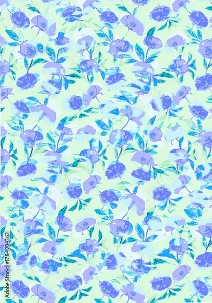 Obraz Romantic flowers with Leaves Pattern