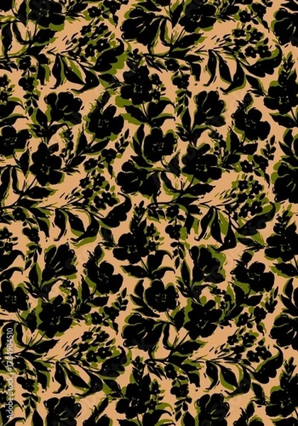 Obraz Green black Blur Abstract floral pattern