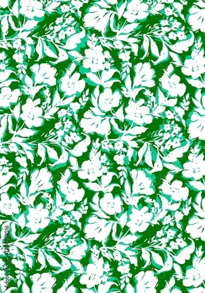 Obraz green Leaves Floral Pattern