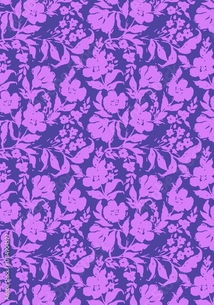 Obraz Romantic Floral  pattern with leaves