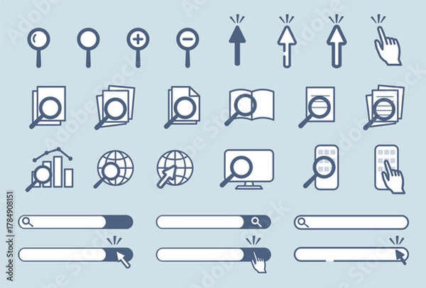 Fototapeta シンプルな検索アイコンのイラスト素材セット / vector eps