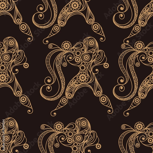 Fototapeta Seamless texture with the sign of the zodiac 22